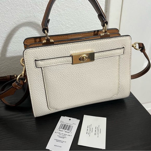 Coach Mini Lane Top Handle In Colorblock Chalk - Picture 9 of 9